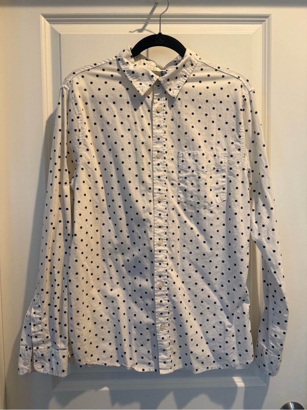 H&M White Polka Dot Button-Down Shirt
